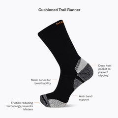 Merrell-Cushion Trail Runner Tab Sock - Socks